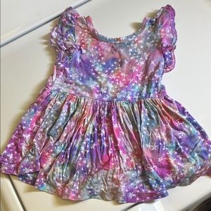 Little Sleepies Purple Pink Puff Sleeve Sundress